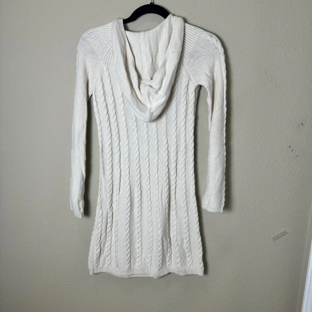 Super Soft GAP KIDS Hooded Sweater Dress Cable Knit Cream Size Large / 10